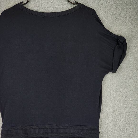 Z Supply The Wrap Front Jumpsuit S Women Black Jogger Jersey Knit Stretch Vneck - Picture 13 of 14